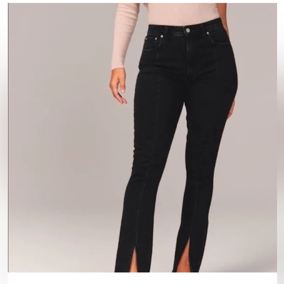 Abercrombie Skinny High Rise Split Hem Jeans - 26 Petite - Picture 2 of 7